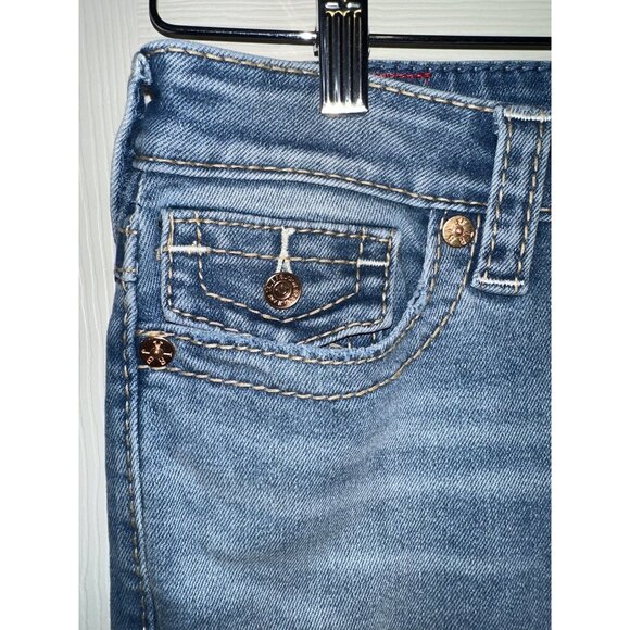 NWT True Religion Billie Big T Stitch Mid Rise Straight Jeans Size 29 - Picture 11 of 16